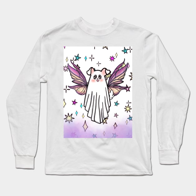 Ghost Puppy Fairy Long Sleeve T-Shirt by Ethereal Vagabond Designs